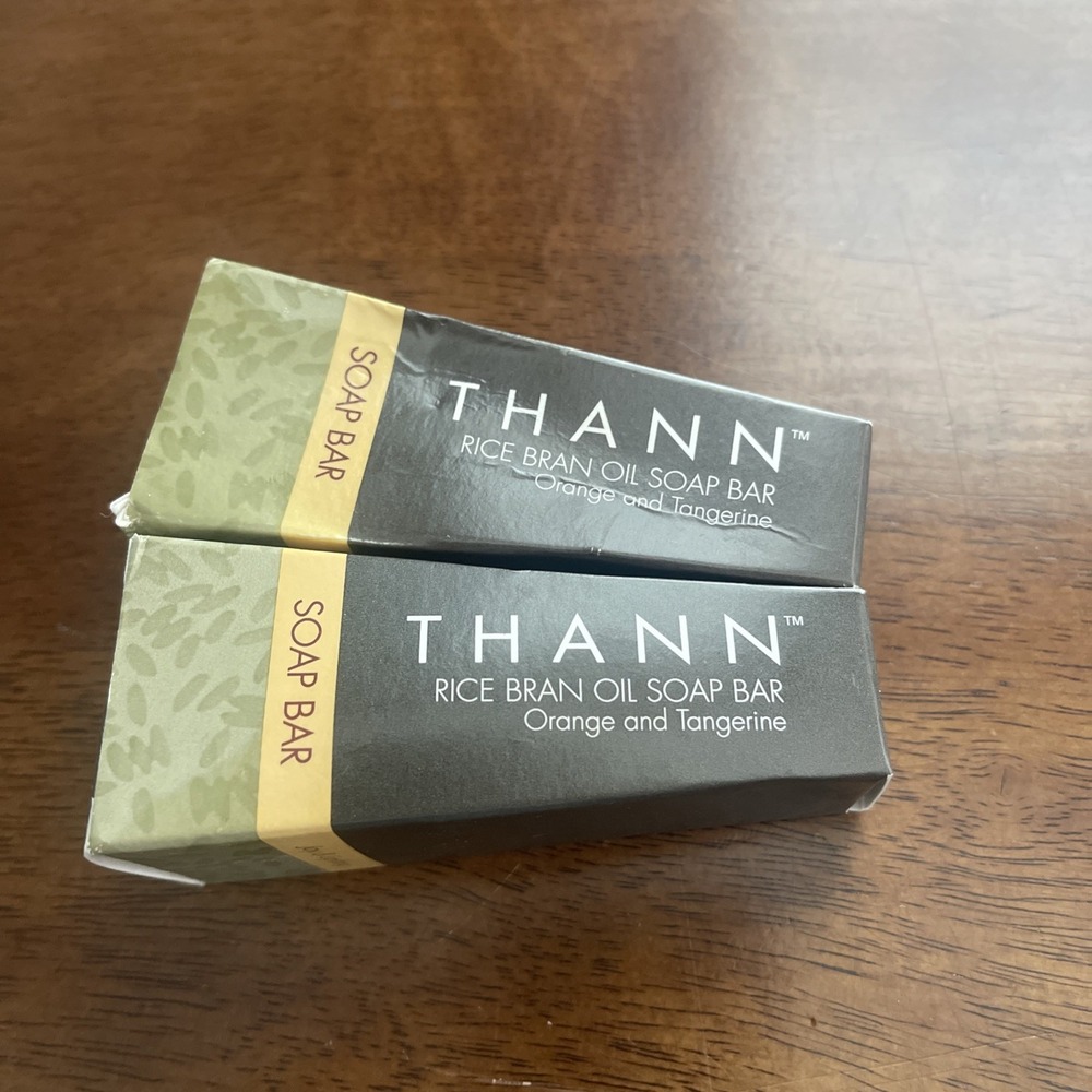 Thann Rice Bran Oil Soap Bar Orange Tangerine 1.3 oz Aromatic Wood Lot of 2